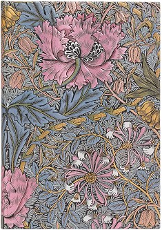 Тефтер Paperblanks Pink Honeysuckle - 13 × 18 см, с редове от колекцията William Morris