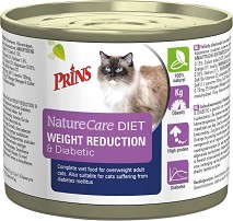 Натурална консерва за котки за контрол на теглото и при диабет Prins NatureCare Diet Weight Reduction & Diabetic - 200 г, с пилешко, от серията Dietetic, в зряла възраст