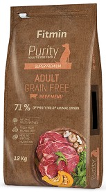 Суха храна за кучета Fitmin Superpremium Grain Free Adult - 12 кг, с говеждо, от серията Purity Holistic, в зряла възраст
