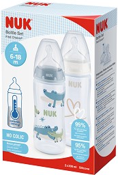   NUK Temperature Control - 2  x 300 ml,   First Choice+, 6-18  - 