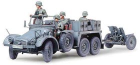 Военен камион с ремарке - оръдие Krupp Towing Truck - Сглобяем модел — Tamiya 35259