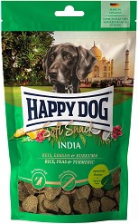 Лакомства за кучета за красива козина Happy Dog India - 100 г, с ориз, грах и куркума, от серията Soft Snack, в зряла възраст