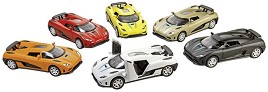 Метална количка Roadster Momentum - Goki - С pull-back механизъм, звук и светлина — 12195