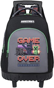 Ученическа раница с колелца Game over - На тема Minecraft — 68645