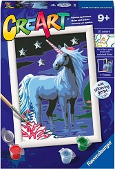 Нарисувай картина Еднорогче - Ravensburger - Творчески комплект с акрилни бои от серията CreArt — 23566