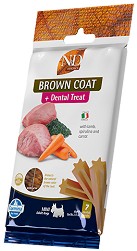 Дентални лакомства за кучета с кафява козина N&D Adult Mini Dental Treat - 60 г, с агнешко, моркови и спирулина, от серията Brown, за дребни породи, над 4 месеца