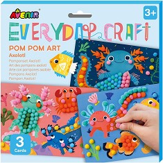 Направи сам картини с помпони Аксолотъл - Avenir - Творчески комплект от серията Everyday Craft — CH251959