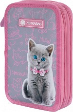Ученически несесер - Astra S.A. - С 2 отделения Pinky Kitty