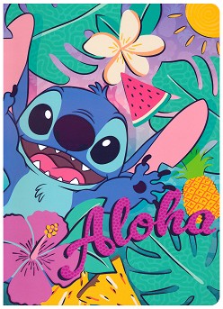 Тетрадка с малки квадратчета Stitch Aloha - Формат A5 с 20 листа на тема Лило и Стич