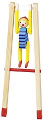 Клоун на стълба Goki - Дървена играчка — 53949