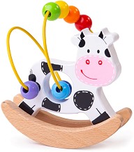 Дървена люлееща се крава с лабиринт - Bigjigs Toys — BB072
