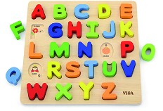 Английска азбука - Дървен пъзел от 26 части — Viga Toys 50124