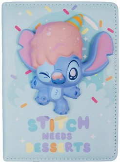 Тефтер със скуиши Stitch - B6, с редове и квадратчета на тема Лило и Стич — 75231PTR