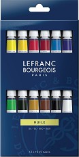 Маслени бои Lefranc & Bourgeois - 12 цвята x 10 мл