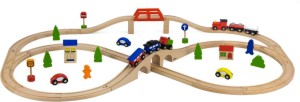 Дървена влакова композиция - Viga Toys - 49 елемента — 56304
