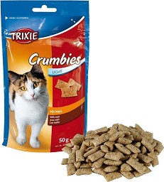 Лакомства за котки Trixie Crumbies - 50 г, с малц