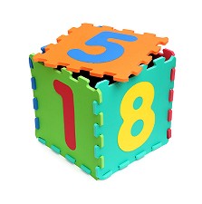 Числата от 0 до 9 - Детски образователен пъзел-килим от 10 меки части — Sun ta Toys 1001B3