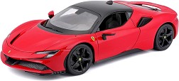 Метална количка Ferrari SF90 Stradale - Bburago - С мащаб 1:18, от серията Ferrari Race & Play — 18/16015