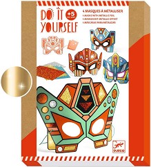 Декорирай сам маски на супер роботи - Djeco - Творчески комплект от серията Do It Yourself — DJ07924