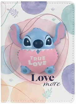 Тефтер със скуиши Stitch - B6, с редове и квадратчета на тема Лило и Стич — 75248PTR