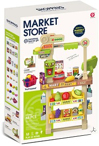 Детски супермаркет с аксесоари - Market Store Deluxe - Със звук и светлини — 2401U0170