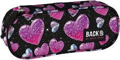 Овален ученически несесер BackUp A 32 - С 1 отделение от серията Glitter Hearts — 709661
