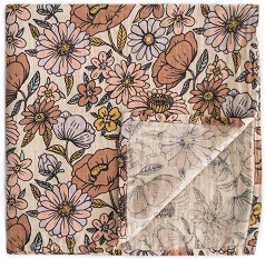   mushie Retro Flowers - 100%  , 120 x 120 cm - 