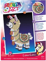 Направи сама картина с пайети Sequin Art - Лама - Творчески комплект — 1801