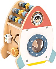 Дървена ракета с активности - Tooky Toy — TJ755