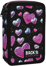 Несесер с ученически пособия BackUp DW 32 - С 2 отделения от серията Glitter Hearts — 709807