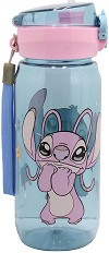 Детска пластмасова бутилка Стич и Ейнджъл - С вместимост 600 ml на тема Stitch — 552-05219