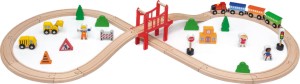 Дървена влакова композиция - Viga Toys - 39 елемента — 50266