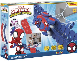 Състезателна гъвкава писта Spidey FleXtreme - Smoby - Трасе 440 cm на тема Спайдърмен — 7600180918