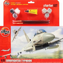 Военен изтребител - Eurofighter Typhoon - Сглобяем авиомодел - комплект за начинаещи — Airfix A50098