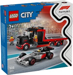 LEGO City - Камион F1 за показване със състезателна кола Audi F1 - Детски конструктор — 60493