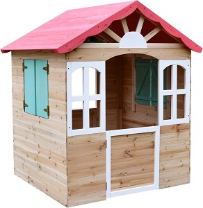 Дървена къщичка за игра на открито - Ginger Home - С размери 115 / 102 / 129 cm — C996