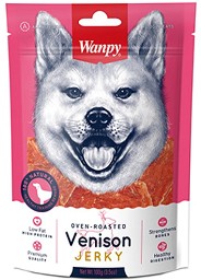 Натурални лакомства за кучета Wanpy Jerky - 100 г, с еленско