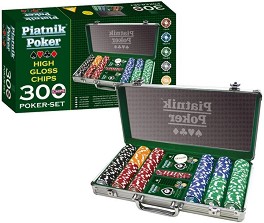 Комплект за покер в метален куфар - С 300 чипа — Piatnik PIA790393
