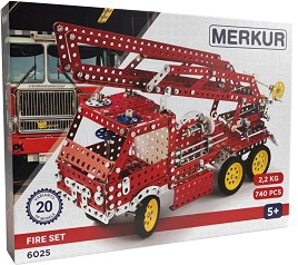 Метален конструктор Пожарна кола - Merkur - 740 части — 6025