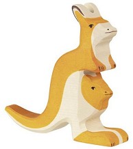 Дървена фигурка на мама кенгуру - Holztiger — 80193
