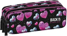 Ученически несесер BackUp G 32 - С 3 отделения от серията Glitter Hearts — 710353