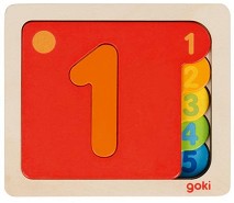 Дървена играчка за сортиране на числа - Goki — 57410