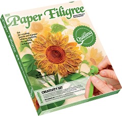 Създай сам квилинг картина Josephin - Слънчоглед - Творчески комплект от серията Paper Filigree — 967002
