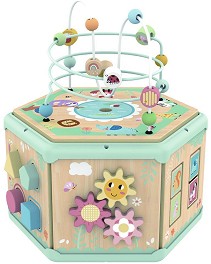 Дървен активен куб - Tooky Toy — TK261N