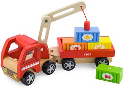 Дървен камион с кран - Viga Toys — 50690