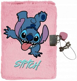 Плюшен таен дневник с ключ Stitch - A5, с широки редове на тема Лило и Стич — DS24GW-3677