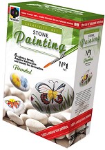 Рисувай върху камъчета - Цветна поляна - Творчески комплект от серията Stone Painting — Фантазьор 394001