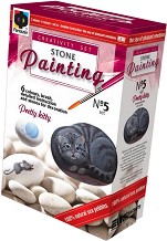 Рисувай върху камъчета - Котарак и мишка - Творчески комплект от серията Stone Painting — Фантазьор 394005