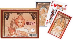 Карти за игра - Mucha Beauty - Комплект от 2 тестета с илюстрации на Алфонс Муха — Piatnik 221149