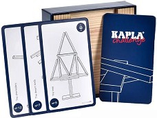 Дървен конструктор Challenge - Kapla - 16 части и 12 карти с предизвикателства — BDUK